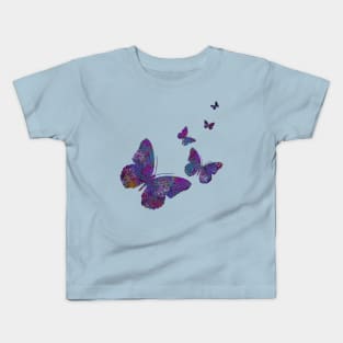 Rainbow Metallic Butterflies Kids T-Shirt